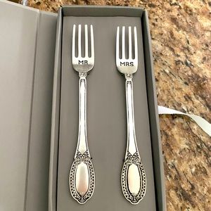 Mud pie Mr & Mrs wedding day fork set